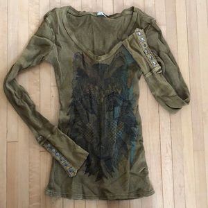 Buckle thermal long sleeve shirt tee wolf medium